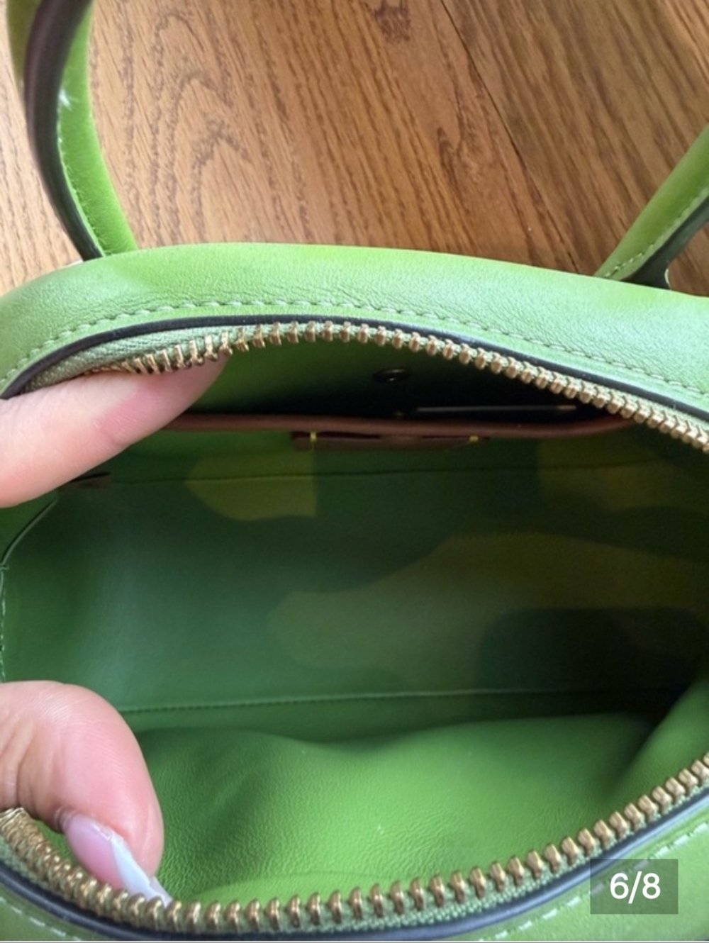 COACH Borough Bowling Bag - Dark Lime - Picture 6 of 7